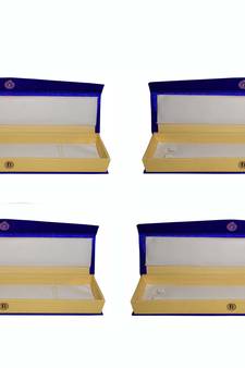 Atorakushon   Satin blue Jewellery Necklace Chain box Travelling  Storage Box Wedding Organised for Women pack of 4