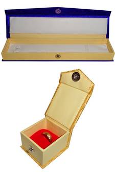 Atorakushon   Satin Blue &gold Combo Jewellery Necklace Ring Chain Storage Box Travelling Organizer for Women pack of 2