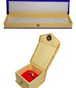 Atorakushon   Satin Blue &gold Combo Jewellery Necklace Ring Chain Storage Box Travelling Organizer for Women pack of 2