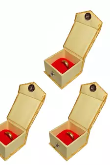 Atorakushon   Satin Golden Ring Box Jewellery Box Chain Box Wediing Organiser  Vanity Box Travelling Box 3PCS {GOLD}