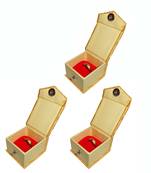 Atorakushon   Satin Golden Ring Box Jewellery Box Chain Box Wediing Organiser  Vanity Box Travelling Box 3PCS {GOLD}