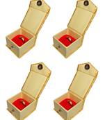 Atorakushon   Satin Golden Ring Box Jewellery Box Chain Box Wediing Organiser  Vanity Box Travelling Box 4PCS {GOLD}