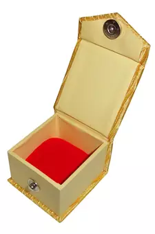 Atorakushon   Satin Golden Ring Box Jewellery Box Chain Box Wediing Organiser  Vanity Box Travelling Box 4PCS {GOLD}