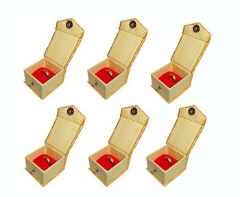 Atorakushon   Satin Golden Ring Box Jewellery Box Chain Box Wediing Organiser  Vanity Box Travelling Box 6 PCS {GOLD} 2