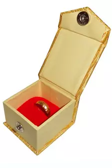 Atorakushon   Satin Golden Ring Box Jewellery Box Chain Box Wediing Organiser  Vanity Box Travelling Box 6 PCS {GOLD}
