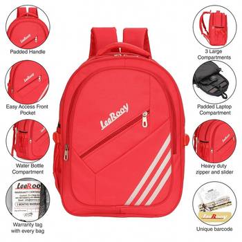 LeeRooy Red 2 Big Part Tourister Laptop Backpack 2