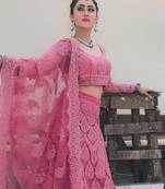 Dark Pink Designer Wedding Wear Embroidery Lehenga