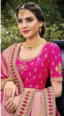 Grey embroidered silk semi stitched lehenga 3