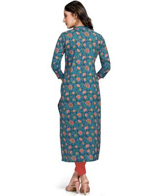 Blue printed cotton ethnic-kurtis 2