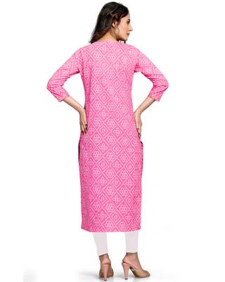 Beige printed cotton ethnic-kurtis 2