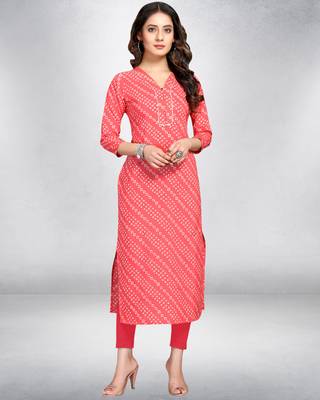 Red printed cotton ethnic-kurtis 1