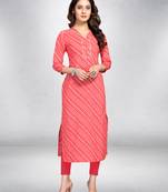 Red printed cotton ethnic-kurtis