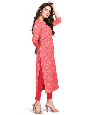 Red printed cotton ethnic-kurtis 3