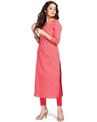 Red printed cotton ethnic-kurtis 4