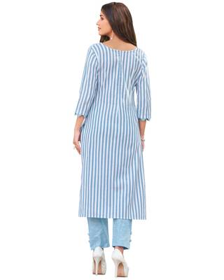 Blue printed cotton ethnic-kurtis 2