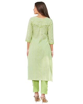 Green printed cotton ethnic-kurtis 2