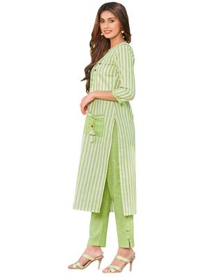 Green printed cotton ethnic-kurtis 3