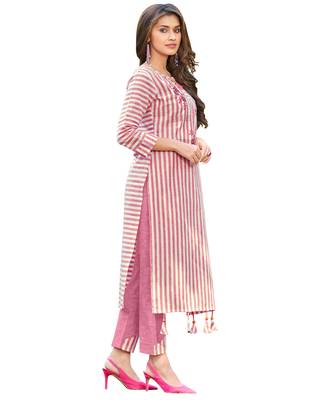 Pink printed cotton ethnic-kurtis 3