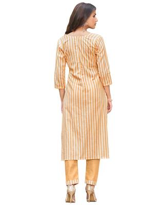 Mustard printed cotton ethnic-kurtis 2