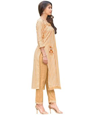 Mustard printed cotton ethnic-kurtis 3