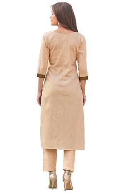 Beige printed cotton ethnic-kurtis 2