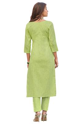 Green printed cotton ethnic-kurtis 2