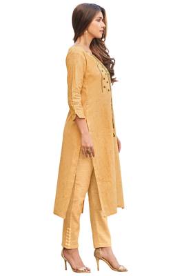 Mustard printed cotton ethnic-kurtis 3