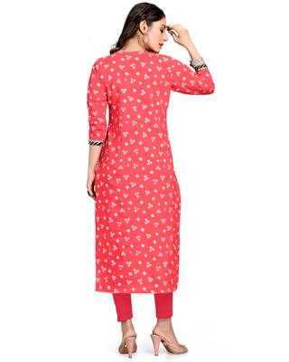 Red printed cotton ethnic-kurtis 2