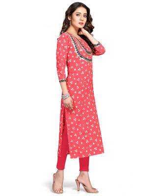 Red printed cotton ethnic-kurtis 3