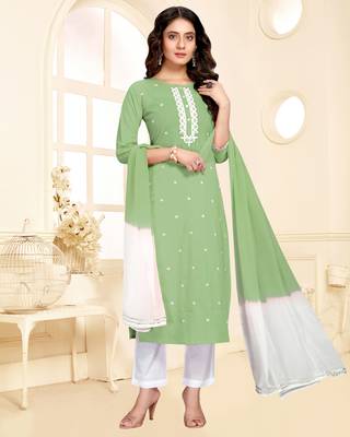 Green printed cotton ethnic-kurtis 1