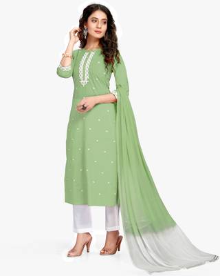 Green printed cotton ethnic-kurtis 3