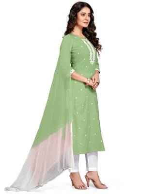 Green printed cotton ethnic-kurtis 4