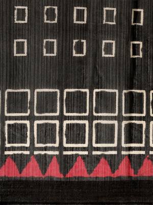 Black Printed Cotton Silk Saree With Blouse 4