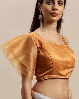 Grey Printed Organza Saree With Blouse 3