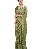 Green brasso brasso saree with blouse