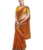 Orange brasso brasso saree with blouse