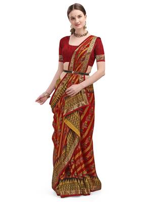 Maroon brasso brasso saree with blouse 1