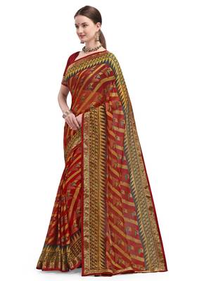 Maroon brasso brasso saree with blouse 3