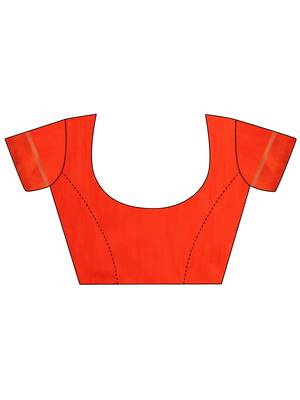 Red brasso brasso saree with blouse 4