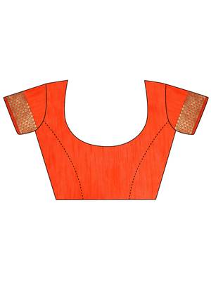 Orange brasso brasso saree with blouse 4