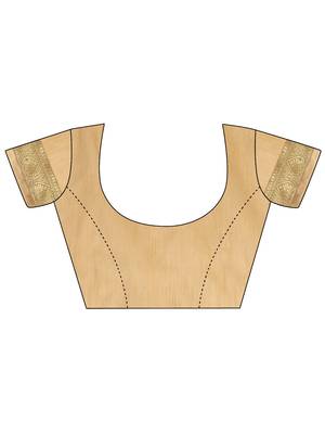 Cream brasso brasso saree with blouse 4
