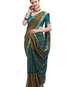 Blue brasso brasso saree with blouse