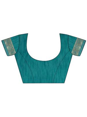 Blue brasso brasso saree with blouse 4