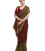 Maroon brasso brasso saree with blouse