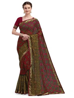 Maroon brasso brasso saree with blouse 2