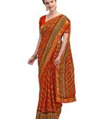 Orange brasso brasso saree with blouse