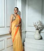 Beige Blended silk saree with Blouse