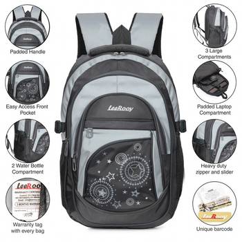 LeeRooy Gray Star Print Laptop Bag 1