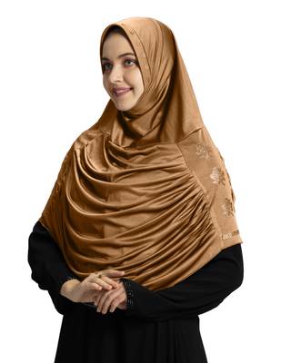 Modest Women's Embellished with Glittering Stone Designs Polycotton Feel Good Fabric  AASIMAH  HIJAB 1