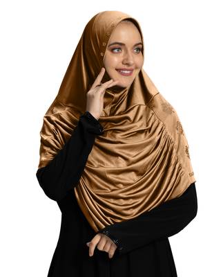 Modest Women's Embellished with Glittering Stone Designs Polycotton Feel Good Fabric  AASIMAH  HIJAB 2
